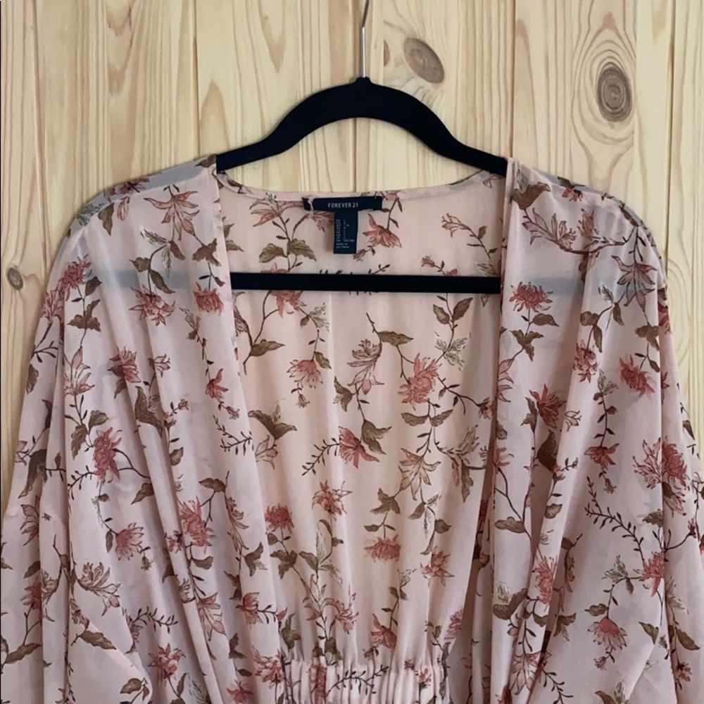 Forever 21 sheer duster with tie. Size L